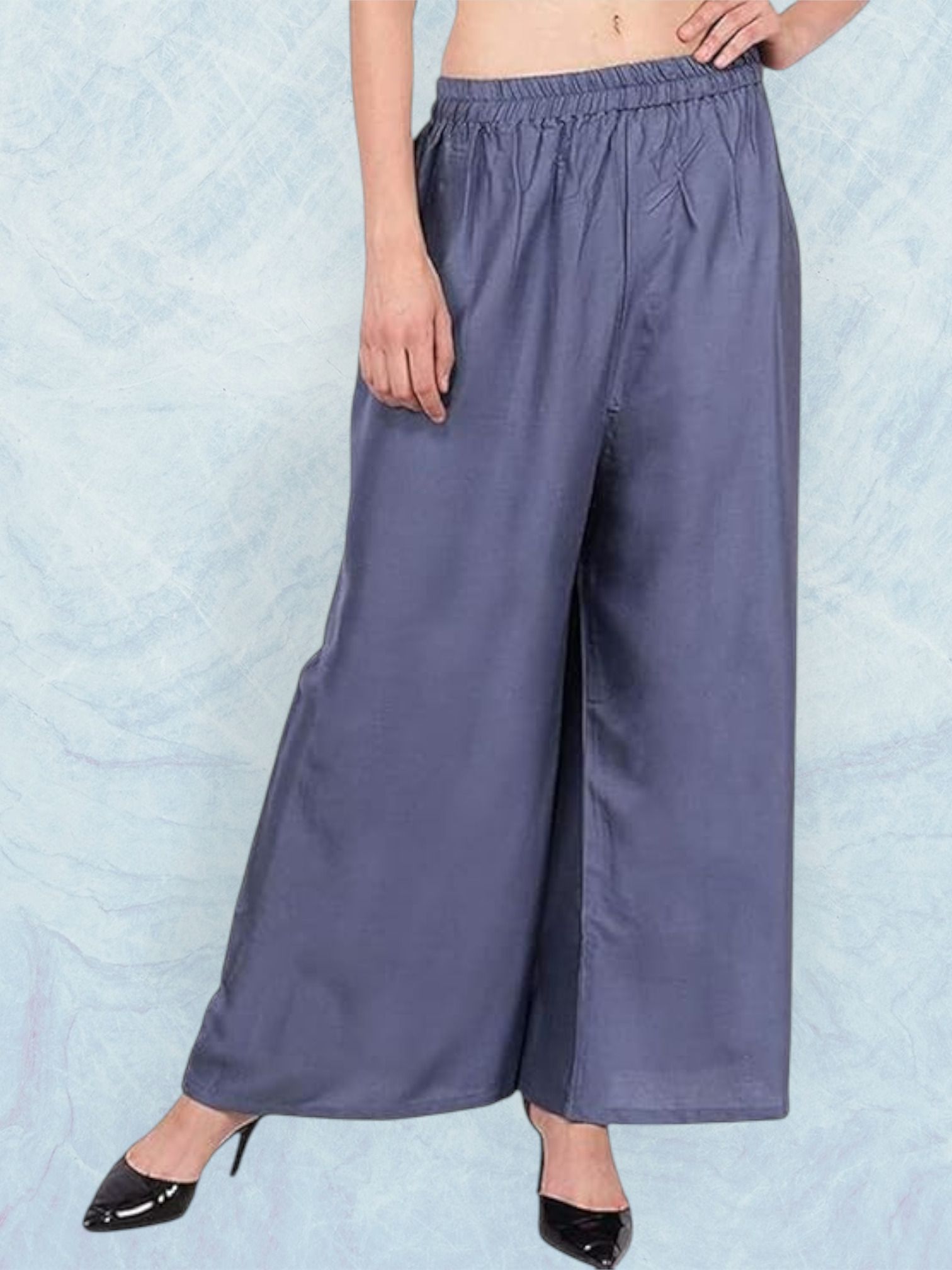 acd Women Comfort Fit Grey Viscose Rayon Trousers-picture-8