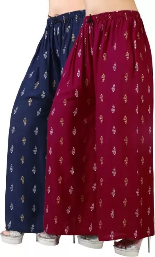 Pack of 2 Women Regular Fit Multicolor Lycra Blend Trousers