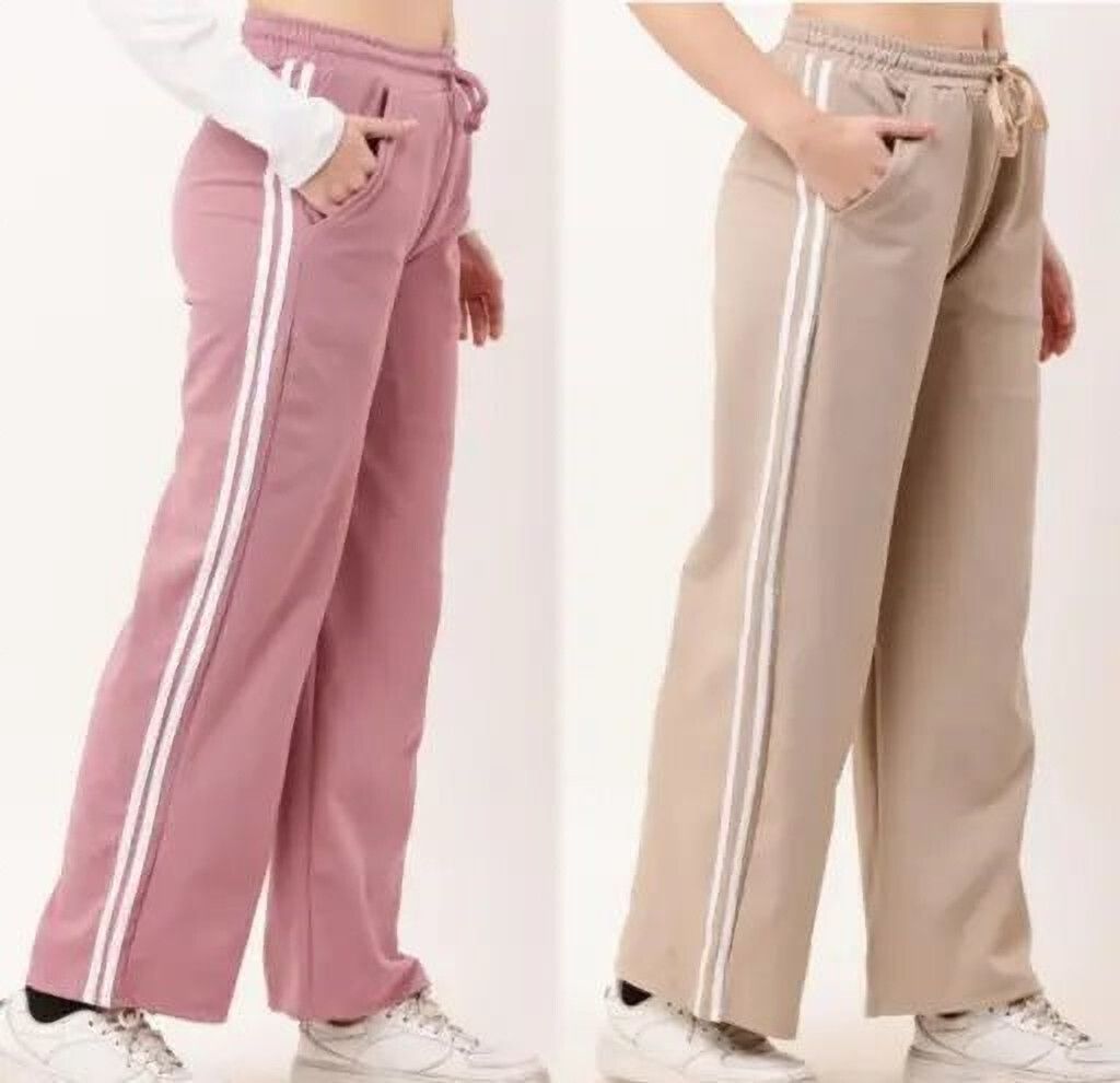 Pack of 2 Women Regular Fit Multicolor Cotton Blend Trousers