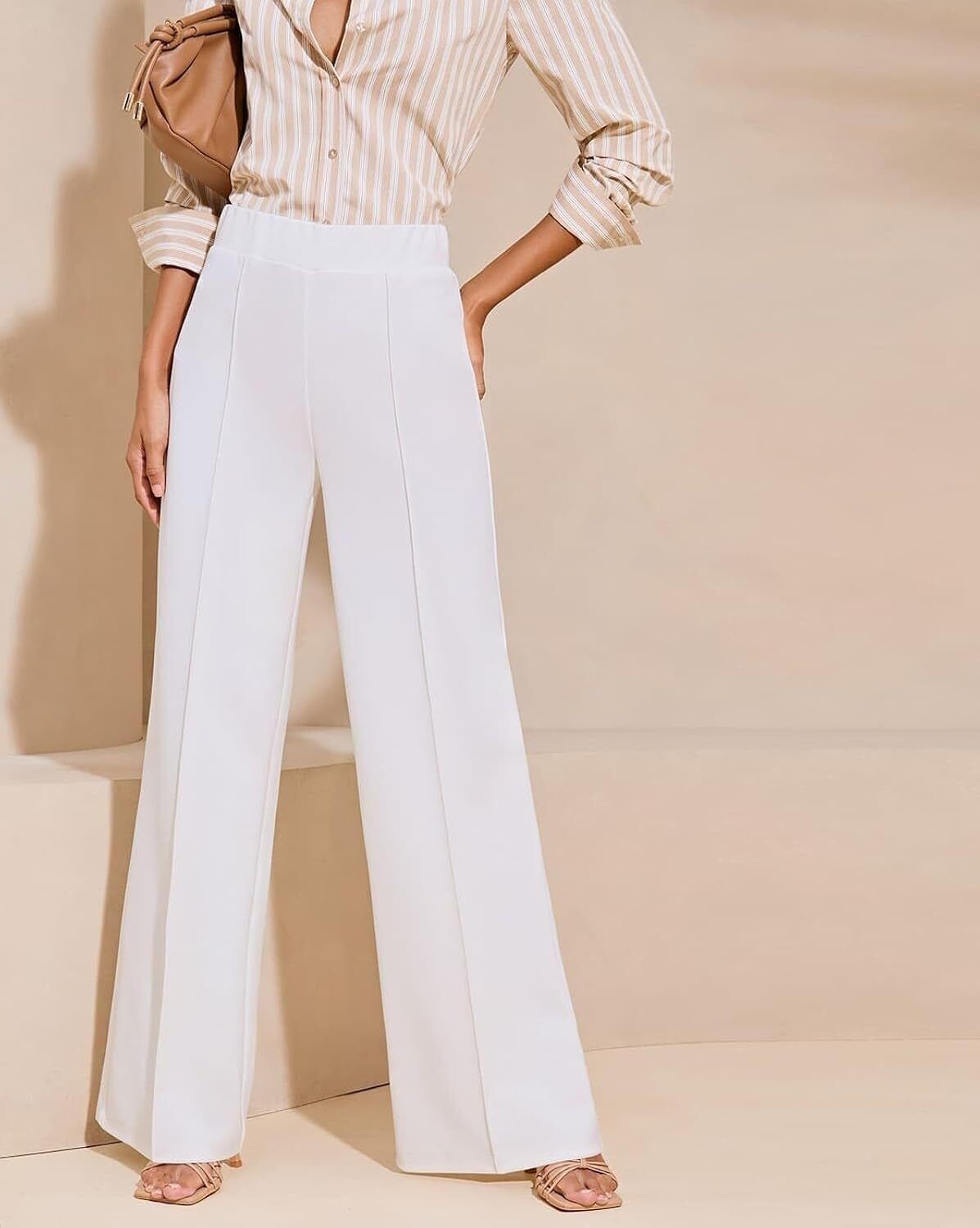 kottin creation Women Regular Fit White Viscose Rayon Trousers-picture-26