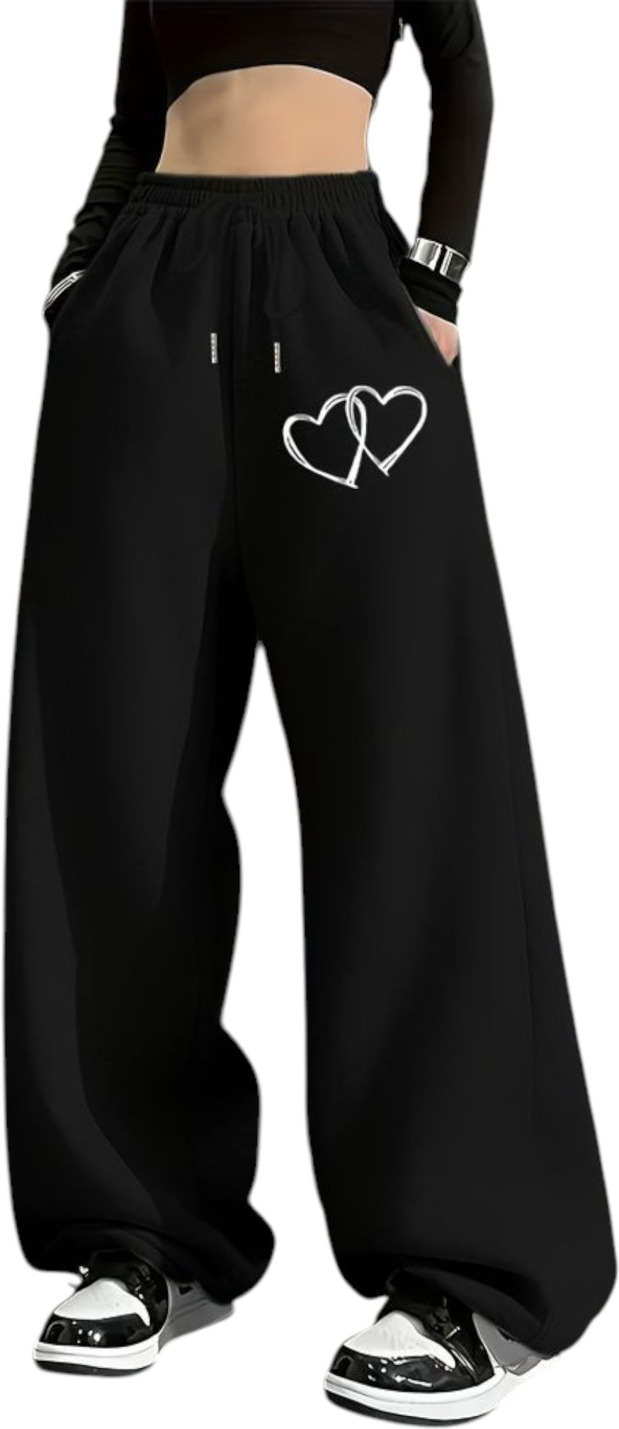 canversmart Women Printed Black Track Pants-picture-19