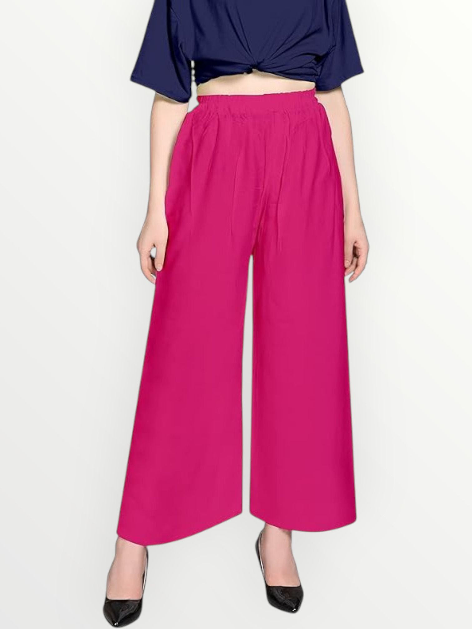 acd Women Comfort Fit Pink Viscose Rayon Trousers-picture-47