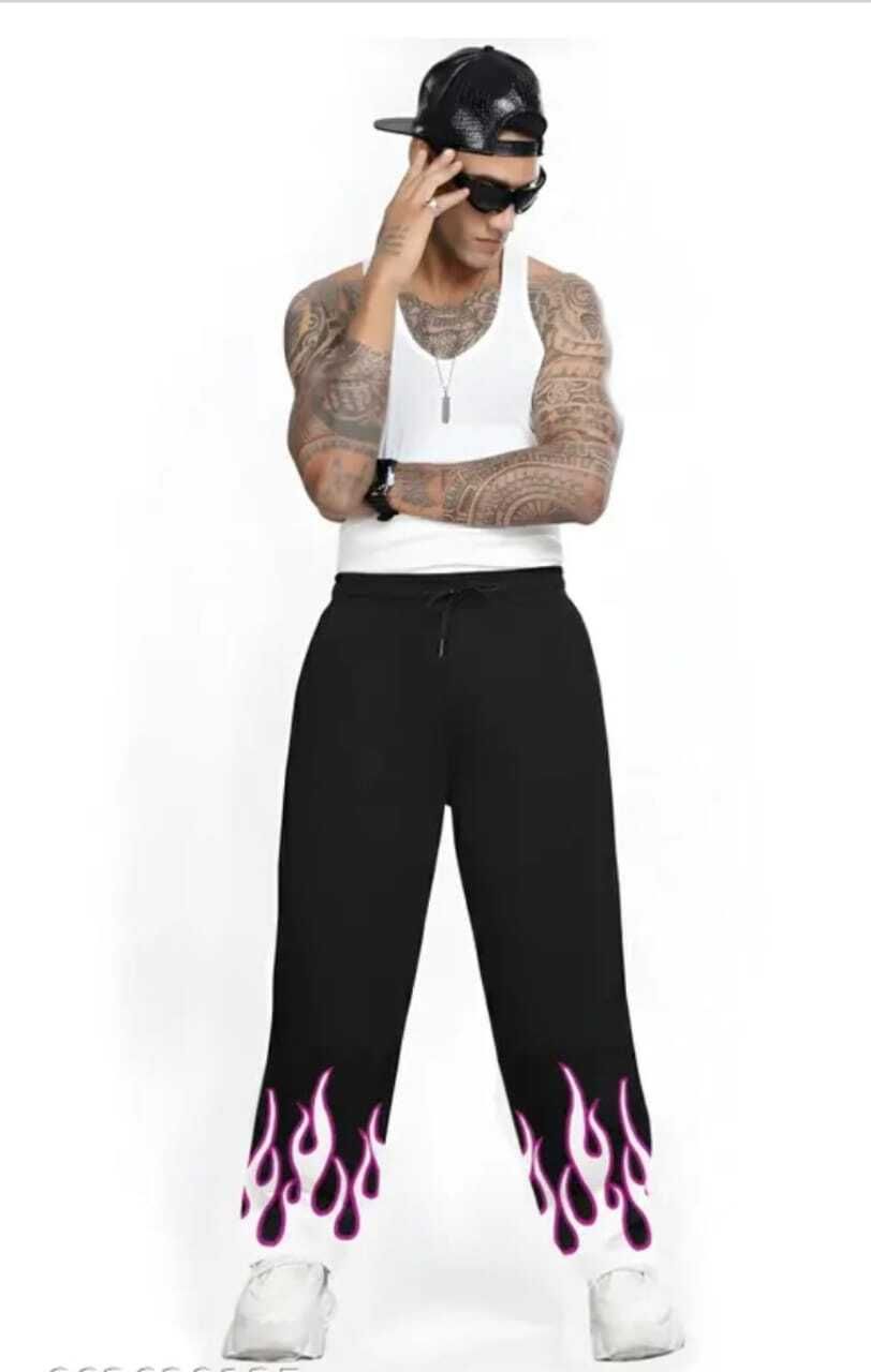 sfula Men Regular Fit, Loose Fit Black Cotton Blend Trousers-picture-23