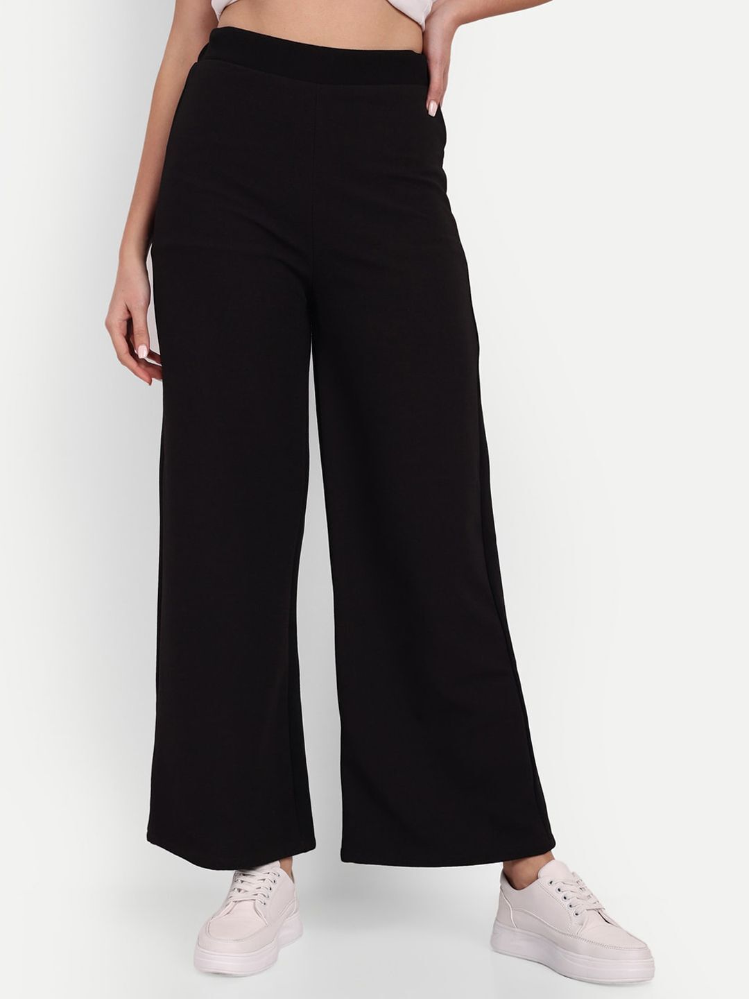 broadstar Women Loose Fit Black Lycra Blend Trousers-picture-14