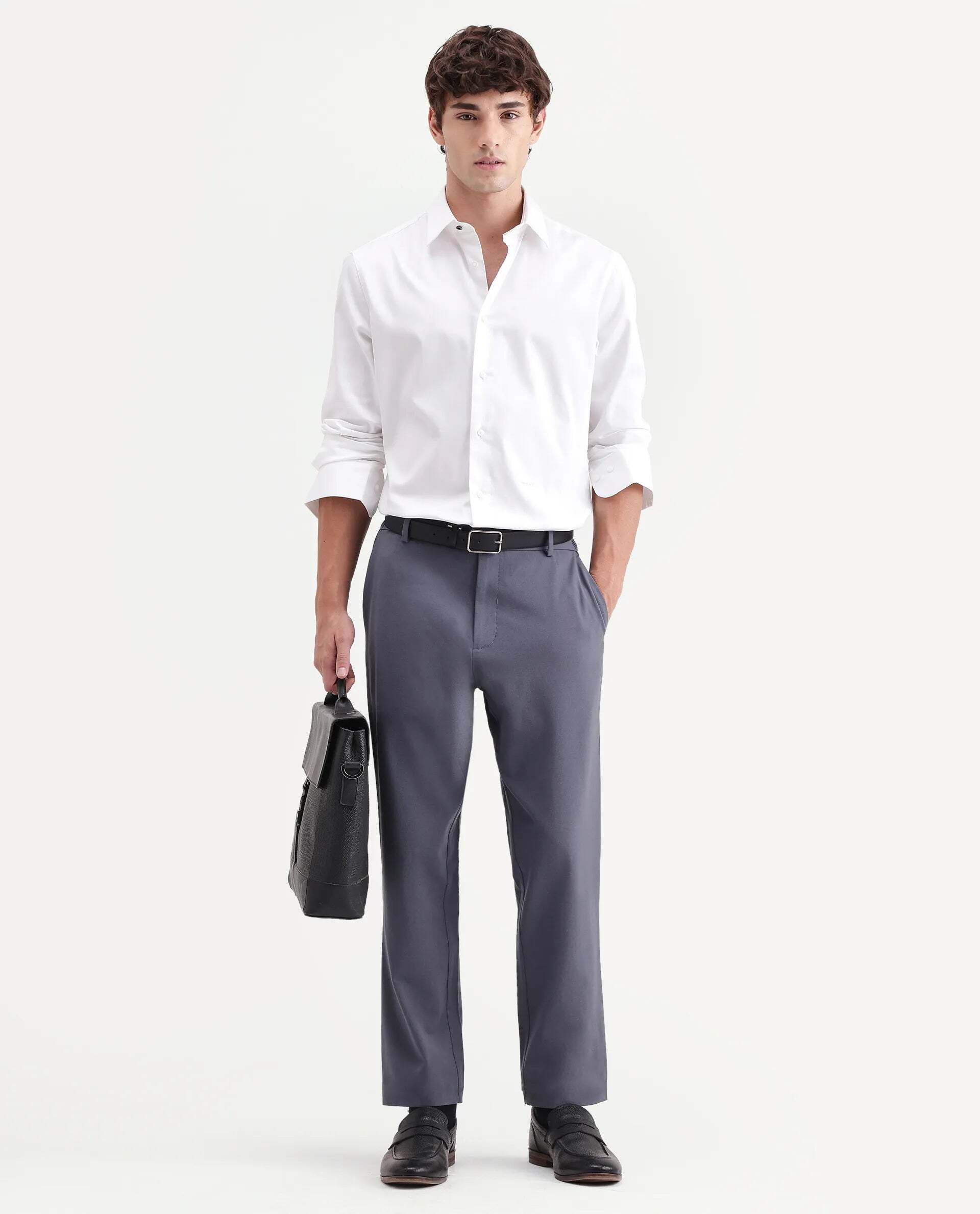 rare rabbit Men Regular Fit Blue Polyester Trousers-picture-14