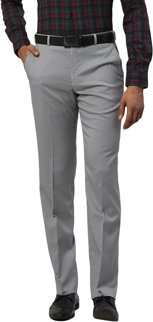 park avenue Men Regular Fit Grey Polyester Trousers-picture-22