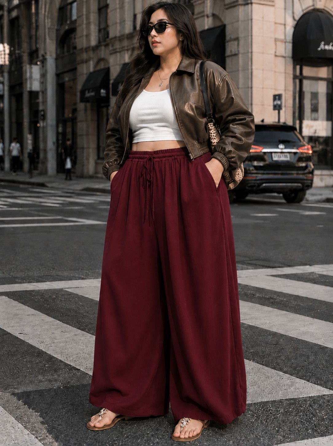 metronaut Relaxed Women Maroon Polyester Trousers-picture-24
