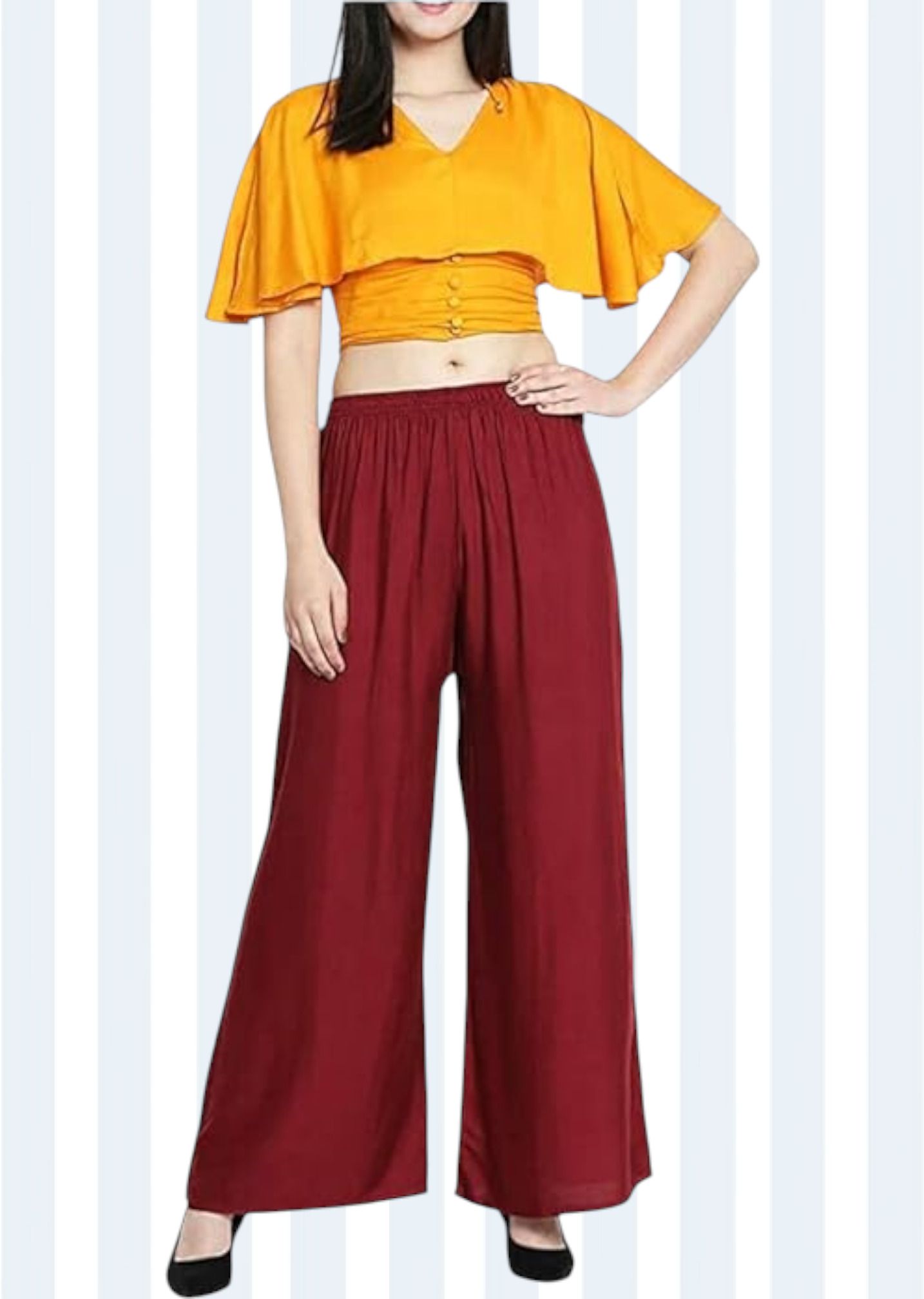 acd Women Comfort Fit Maroon Viscose Rayon Trousers-picture-35
