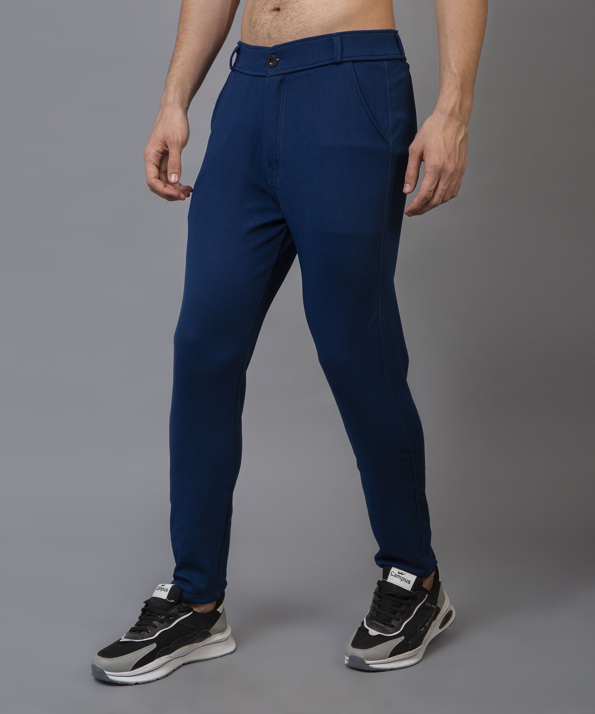 bidatsh trend Men Slim Fit Multicolor Lycra Blend Trousers-picture-14