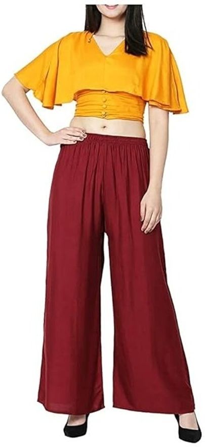 acd Women Comfort Fit Maroon Viscose Rayon Trousers-picture-28