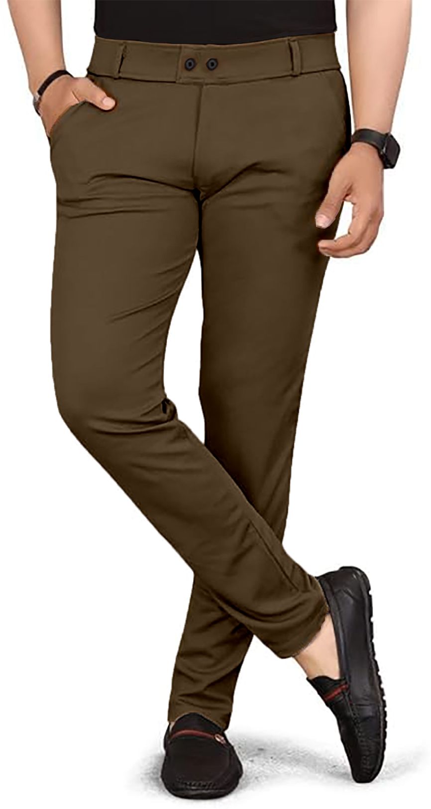 Men Regular Fit Multicolor Lycra Blend Trousers-image-33