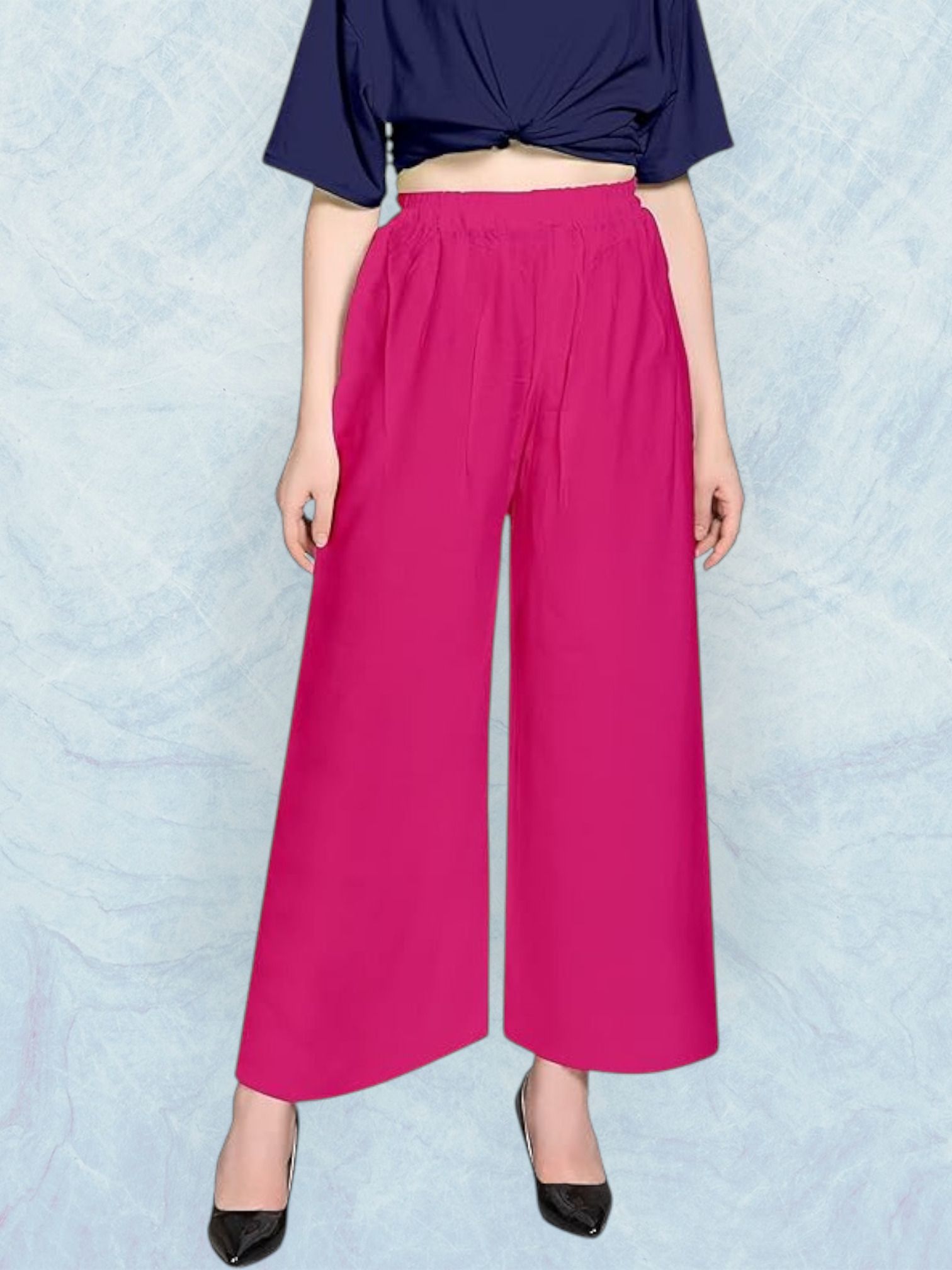 acd Women Comfort Fit Pink Viscose Rayon Trousers-picture-8