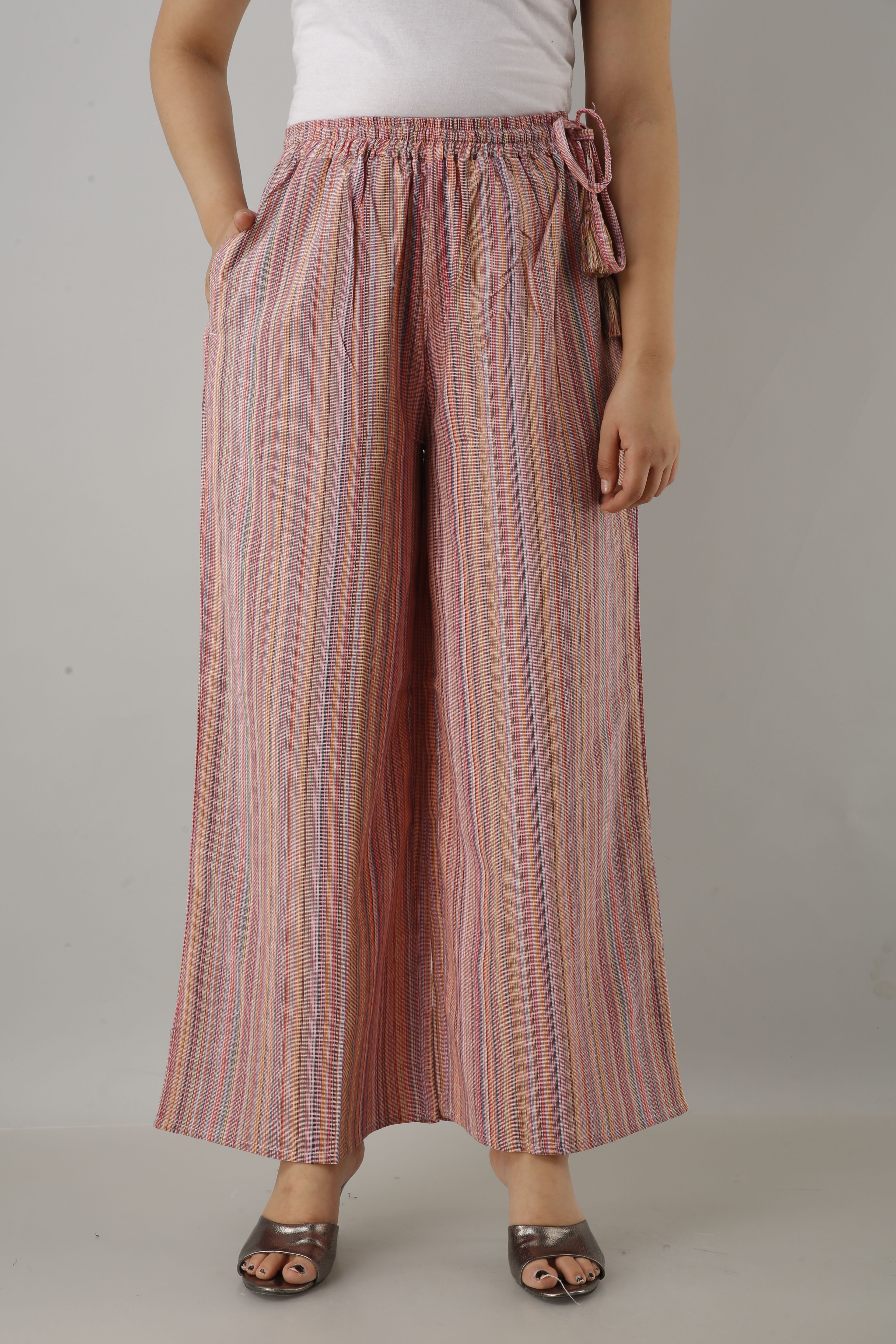 Women Regular Fit Multicolor Cotton Blend Trousers-image-20