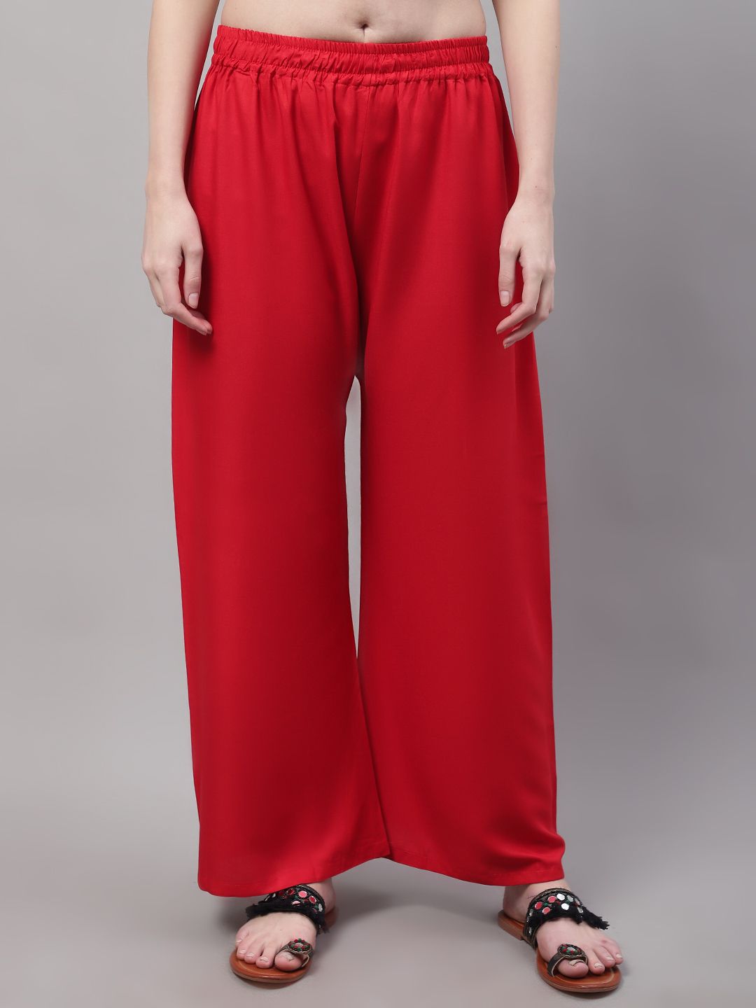 valles365 by s.c. Men Flared Red Viscose Rayon Trousers-picture-22