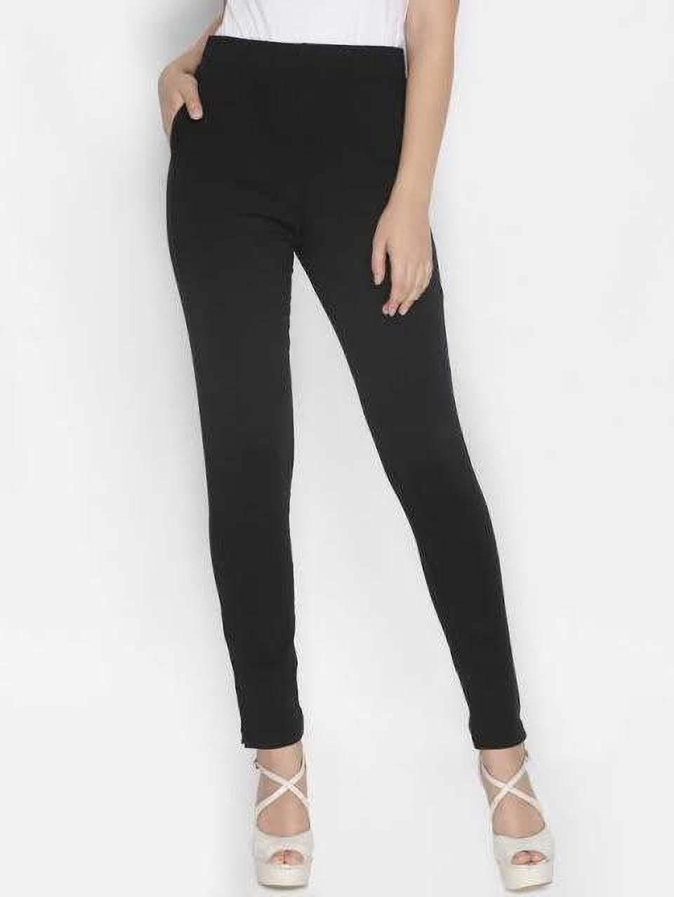 lyra Women Regular Fit Black Cotton Blend Trousers-picture-16