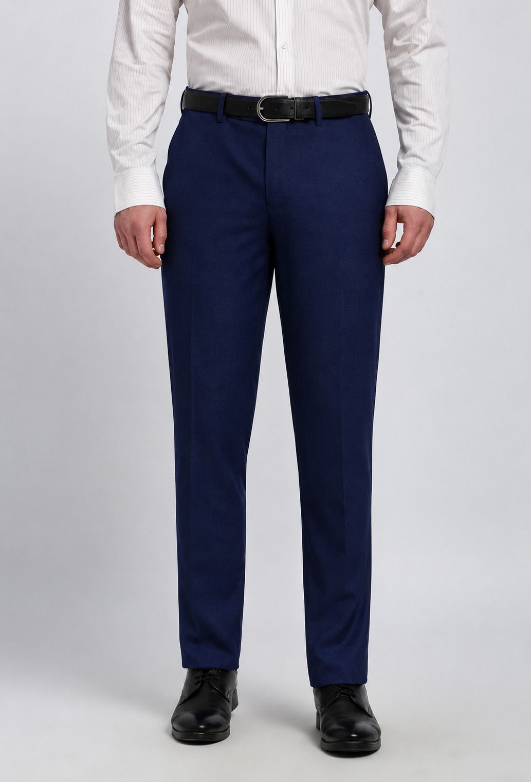 Men Regular Fit Dark Blue Polycotton Trousers-image-33