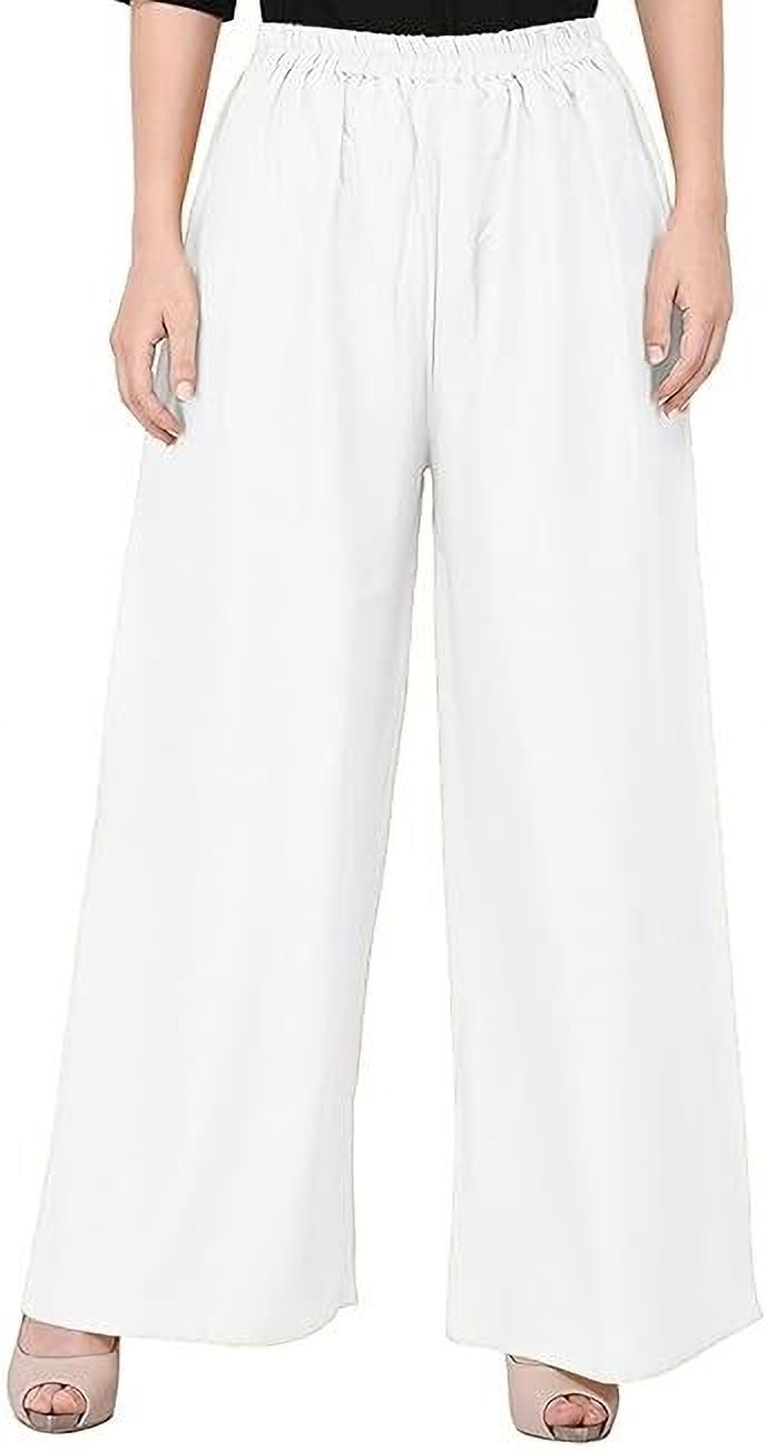 acd Women Comfort Fit White Viscose Rayon Trousers-picture-38