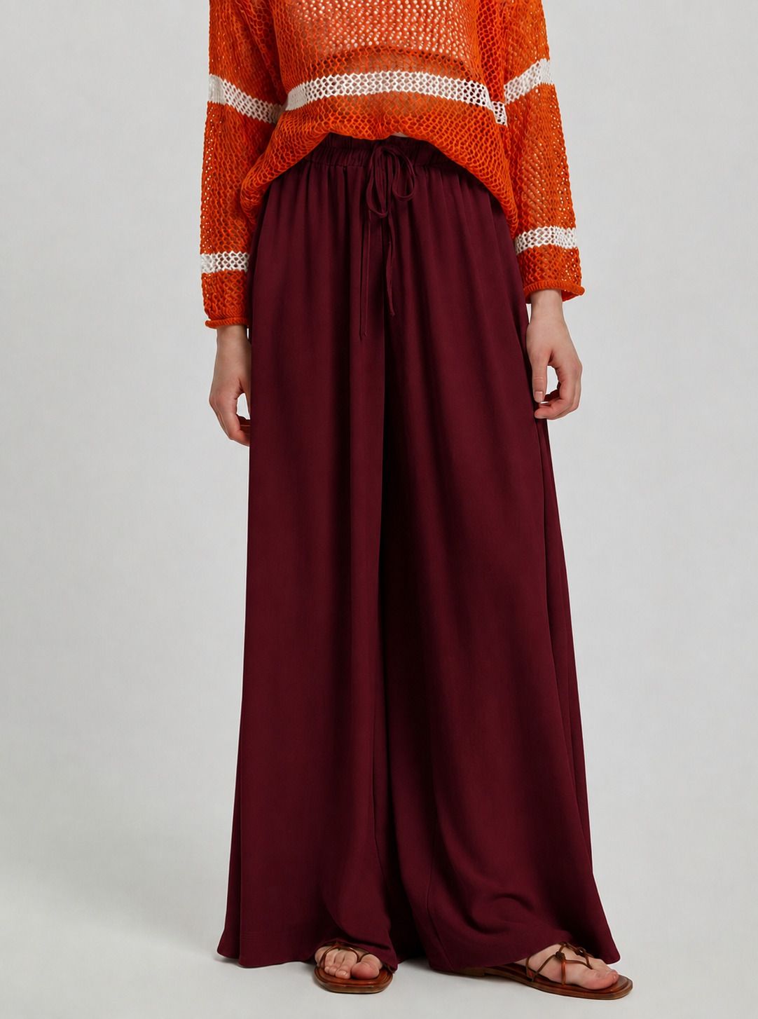 metronaut Relaxed Women Maroon Polyester Trousers-picture-14