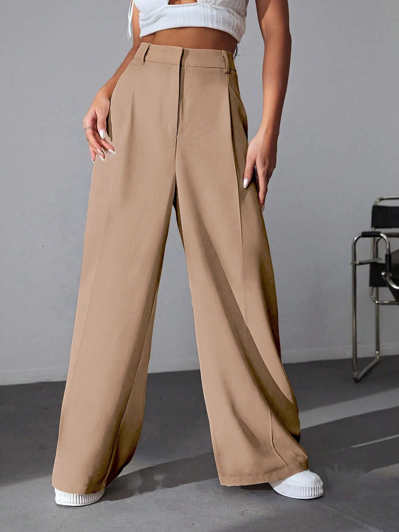 leriya fashion Women Regular Fit Brown Cotton Blend Trousers-picture-25