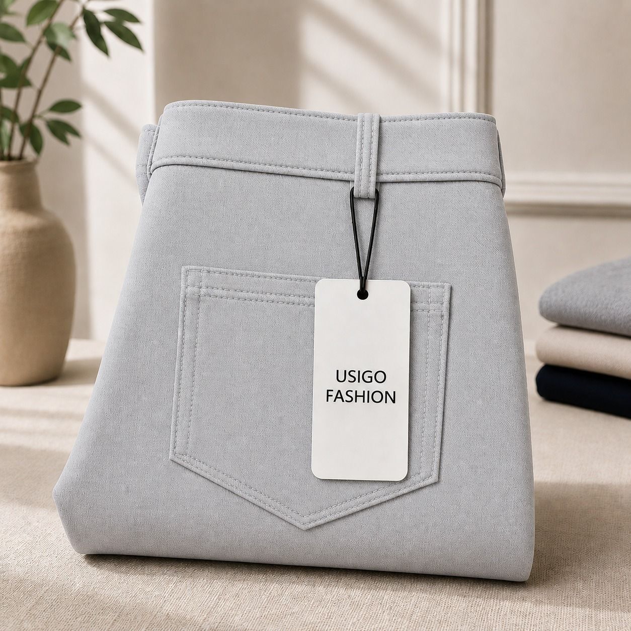 kdsn Men Regular Fit Grey Cotton Blend Trousers-picture-11