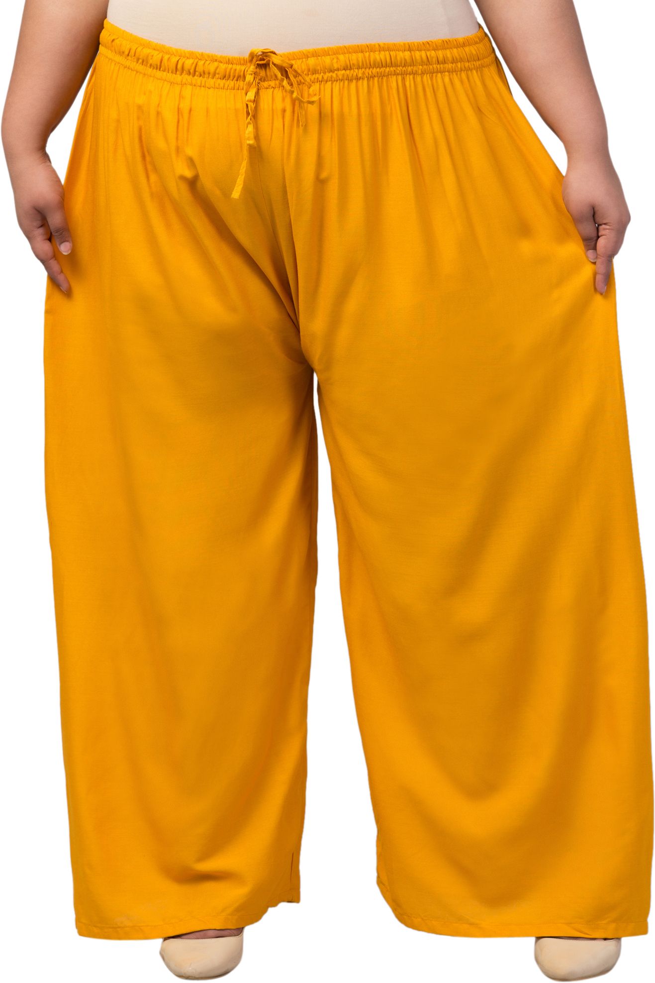 vizcon hub Women Flared Yellow Viscose Rayon Trousers-picture-19