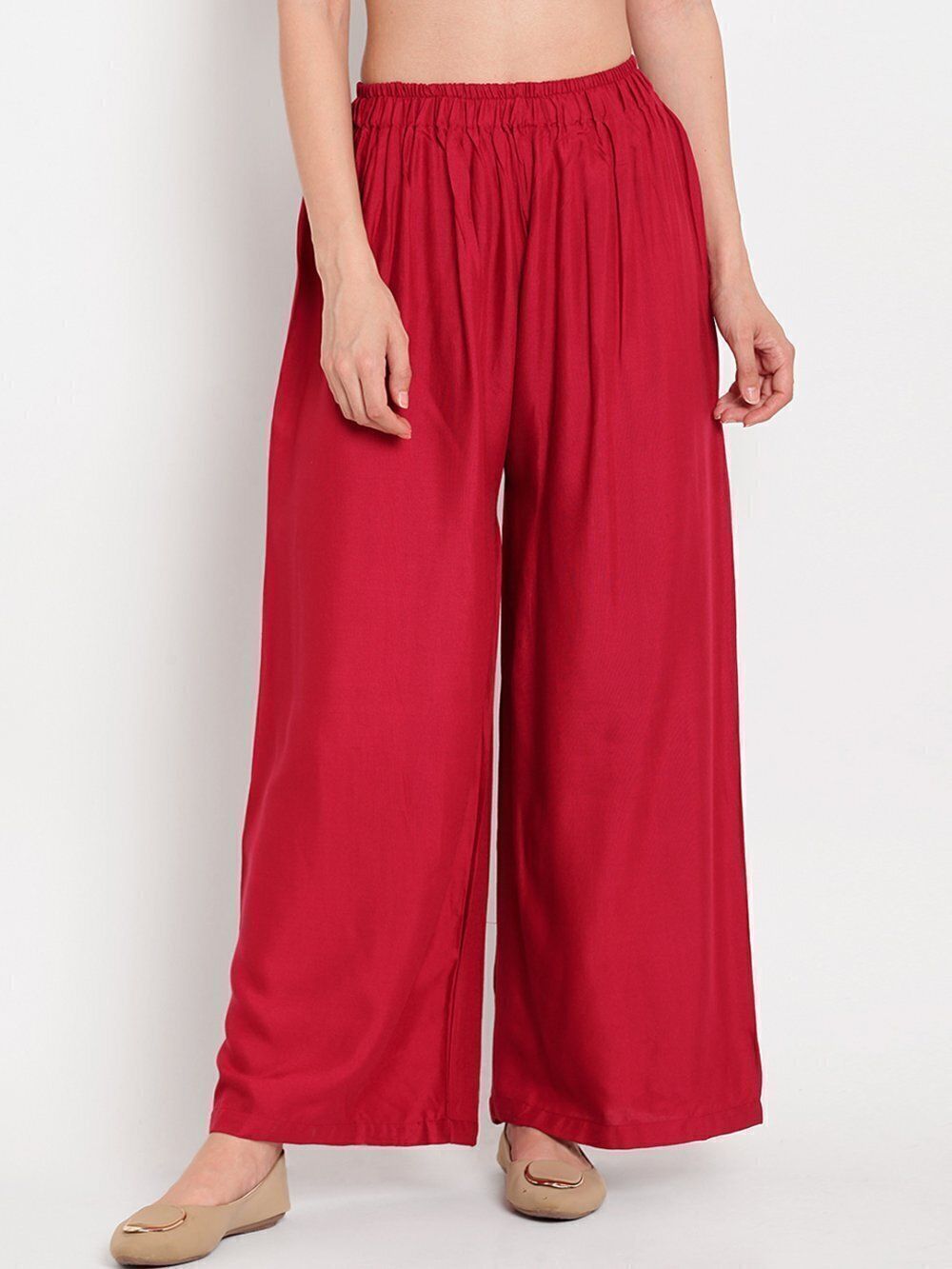 Women Regular Fit Maroon Viscose Rayon Trousers-image-8
