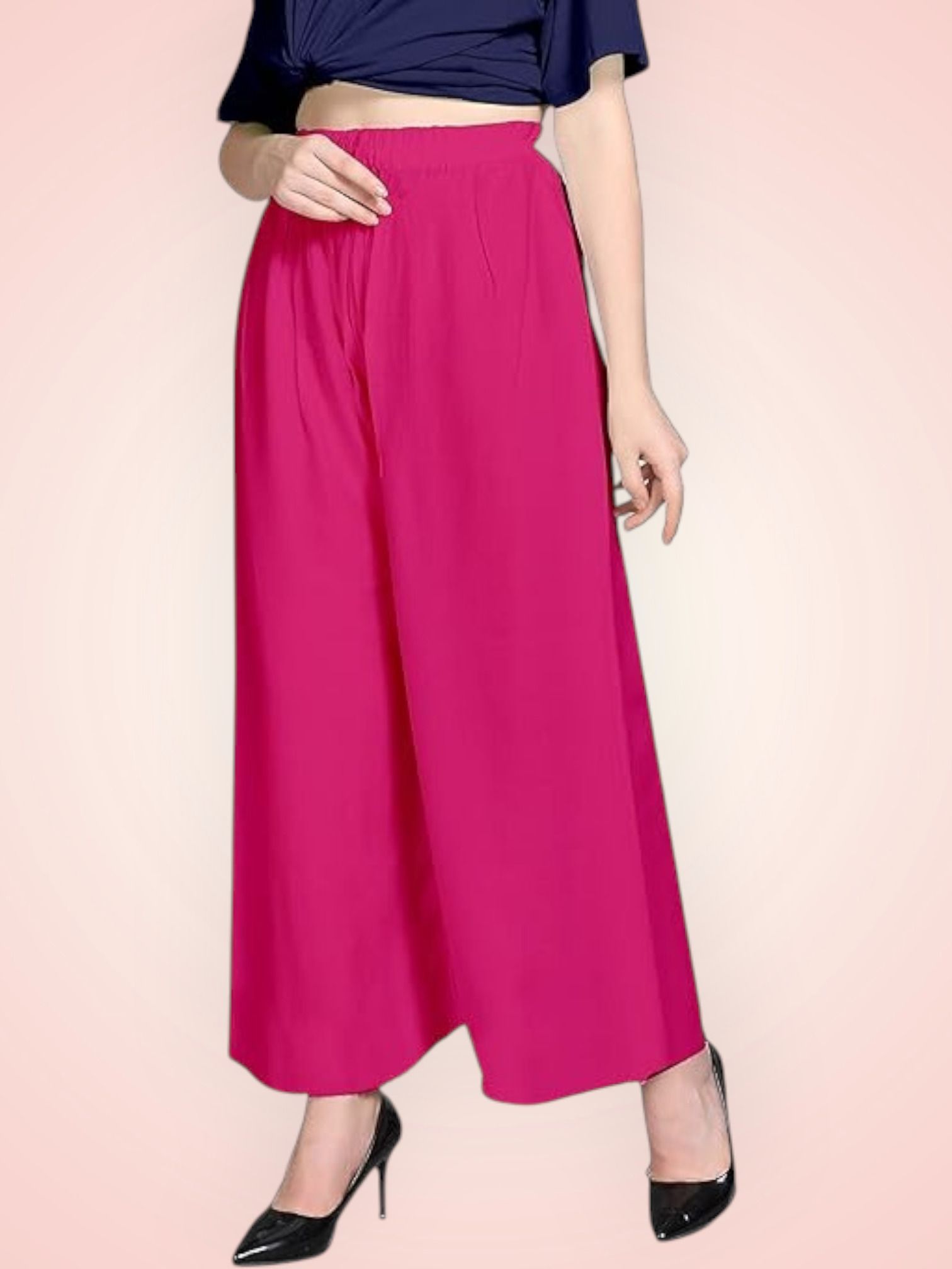 acd Women Comfort Fit Pink Viscose Rayon Trousers-picture-30
