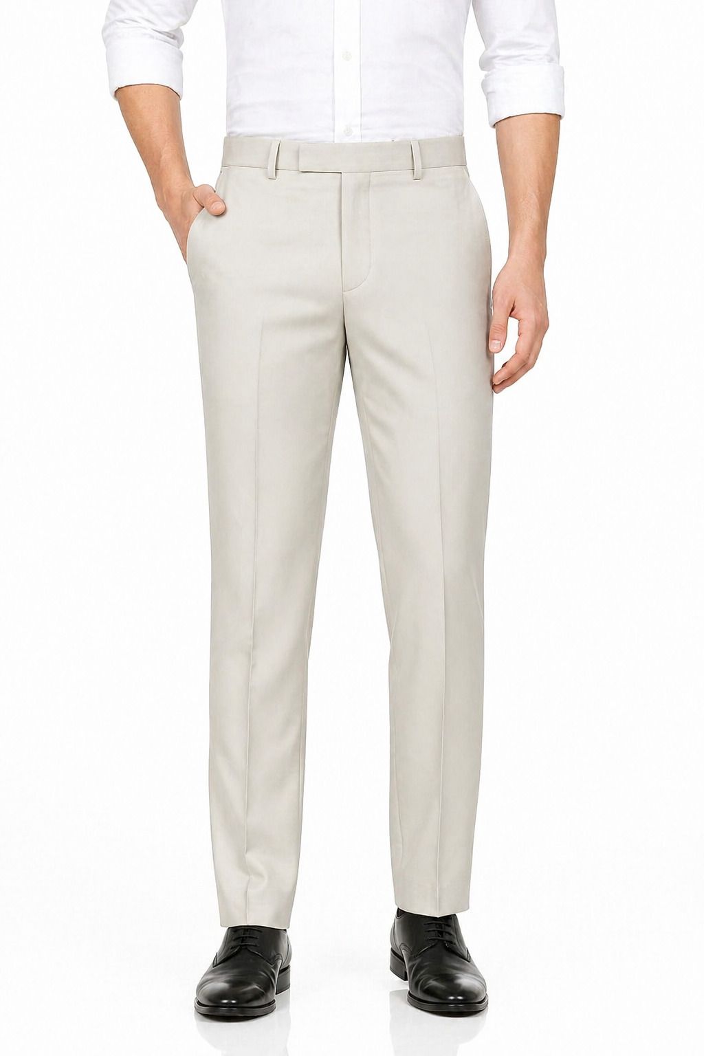Men Regular Fit Beige Lycra Blend Trousers-image-18