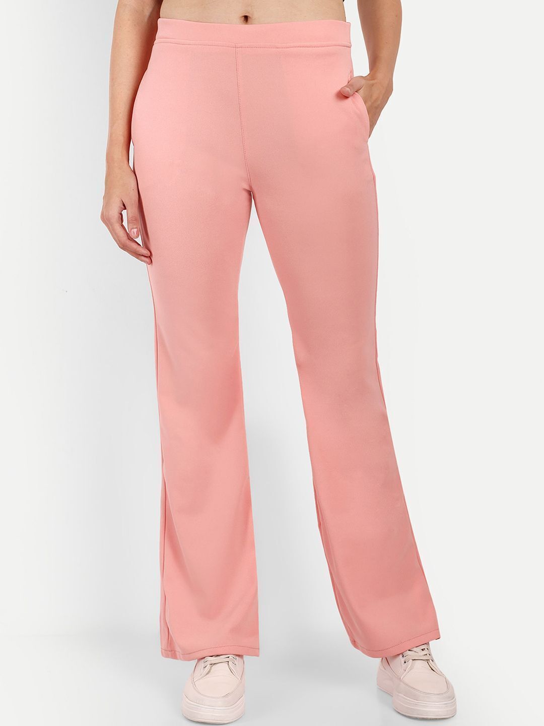 broadstar Women Flared Orange Polyester Trousers-picture-43