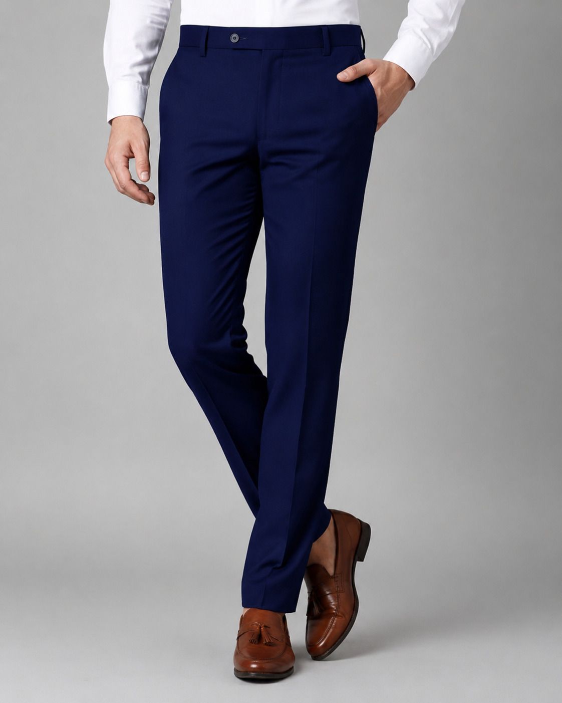 metronaut Regular Fit Men Blue Cotton Blend Trousers-picture-23