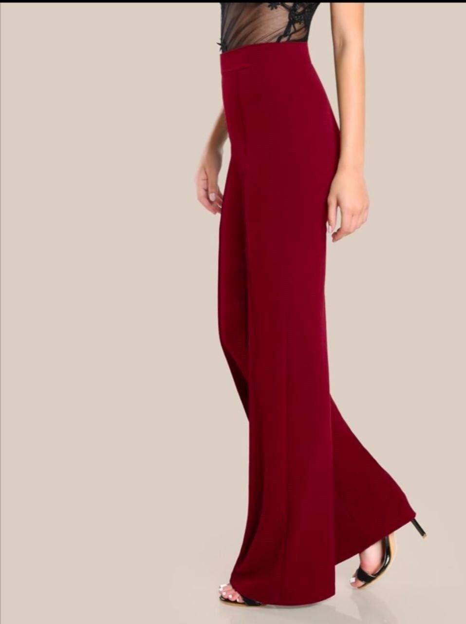 dream beauty fashion Women Regular Fit Maroon Lycra Blend Trousers-picture-15