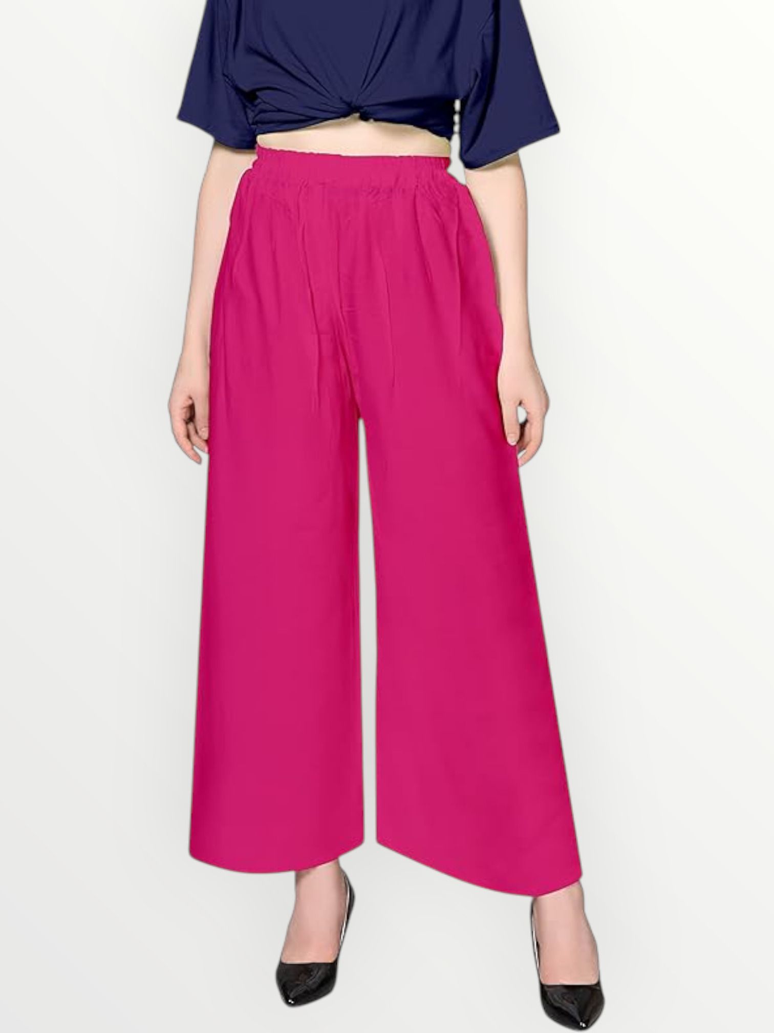 acd Women Comfort Fit Pink Viscose Rayon Trousers-picture-5