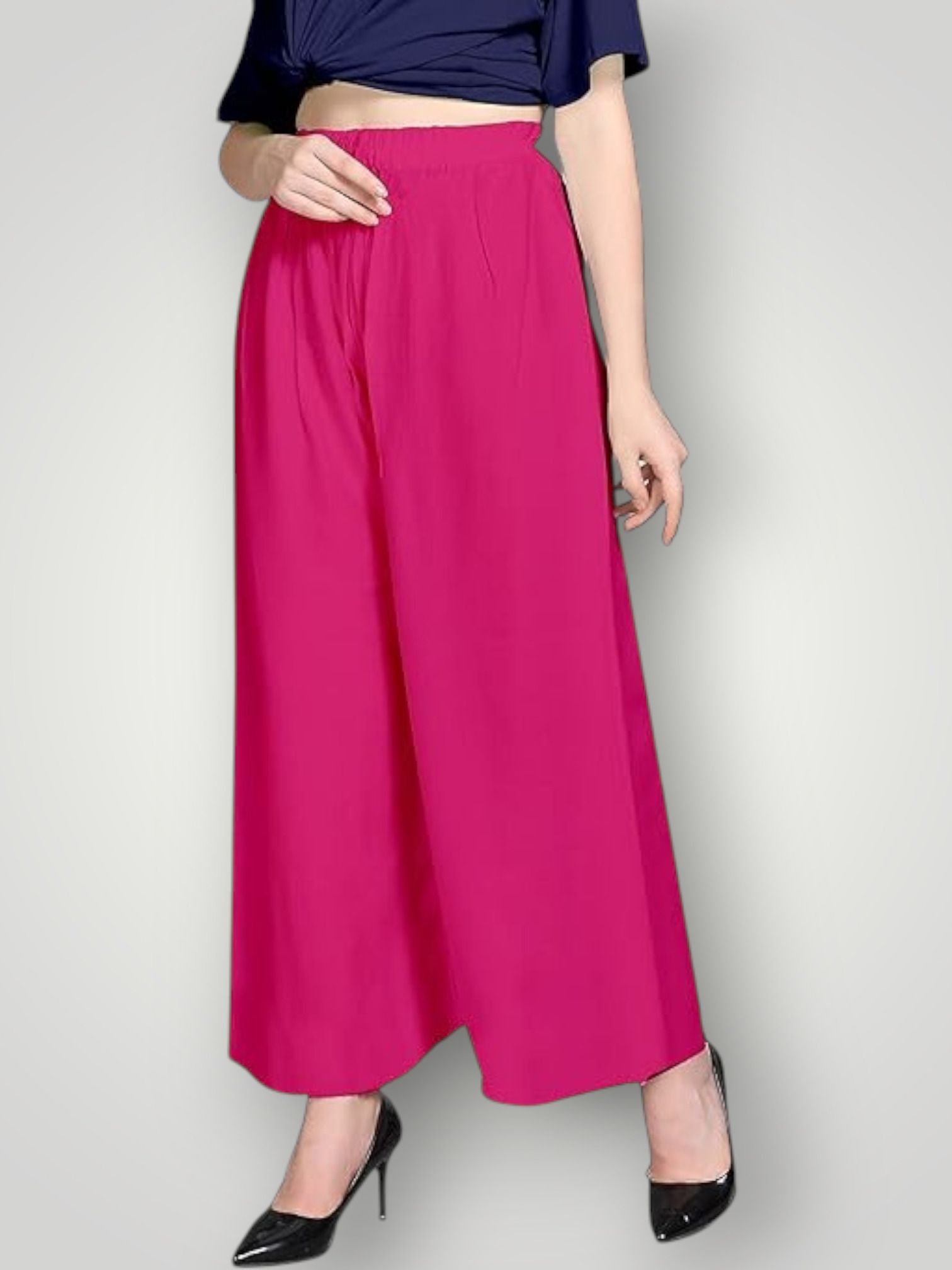 acd Women Comfort Fit Pink Viscose Rayon Trousers-picture-29