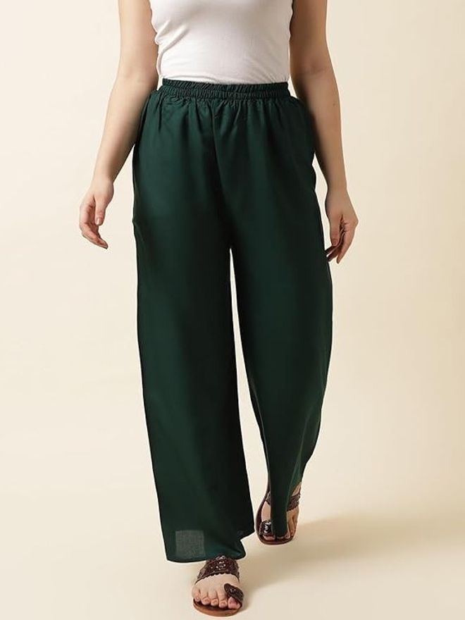 acd Women Comfort Fit Green Viscose Rayon Trousers-picture-8