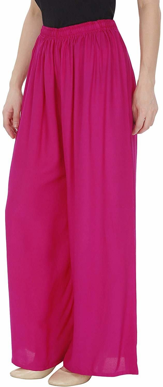 nypa Women Flared Pink Cotton Blend Trousers-picture-17