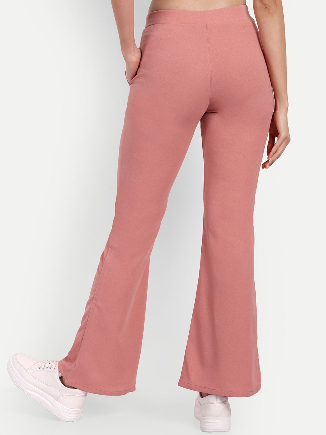 broadstar Women Flared Pink Polyester Trousers-picture-13