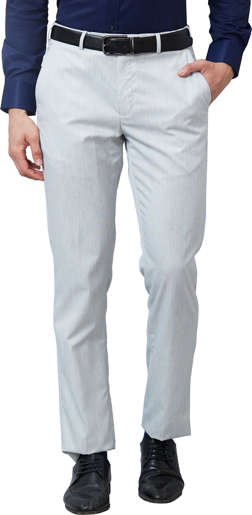 park avenue Men Regular Fit Grey Polyester Trousers-picture-13