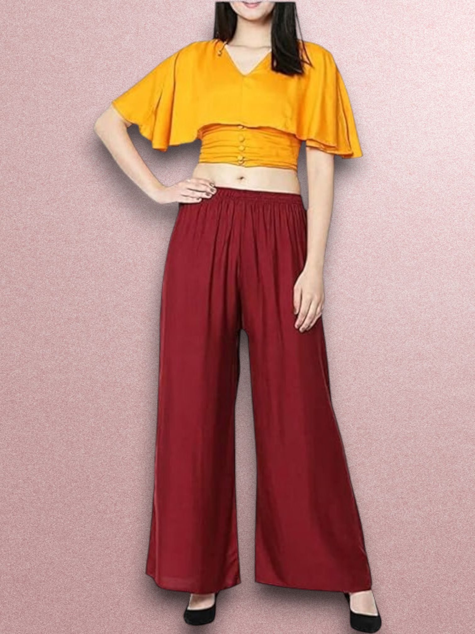 acd Women Comfort Fit Maroon Viscose Rayon Trousers-picture-20
