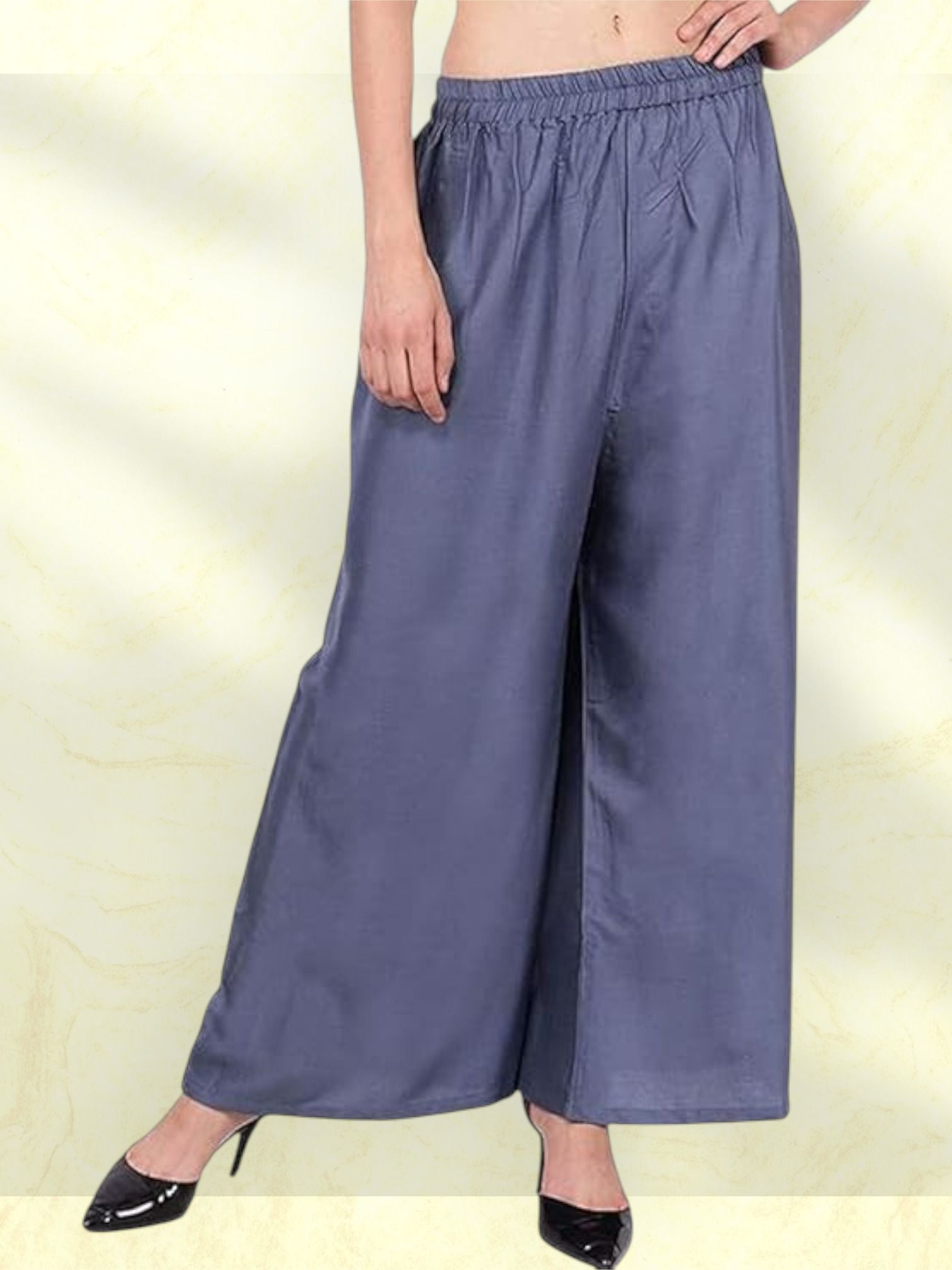 acd Women Comfort Fit Grey Viscose Rayon Trousers-picture-18