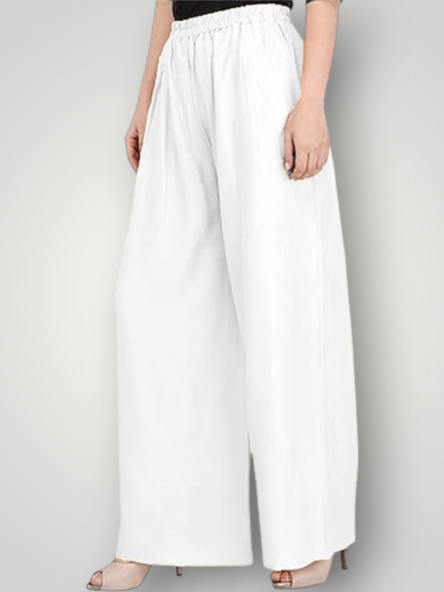 acd Women Comfort Fit White Viscose Rayon Trousers-picture-11