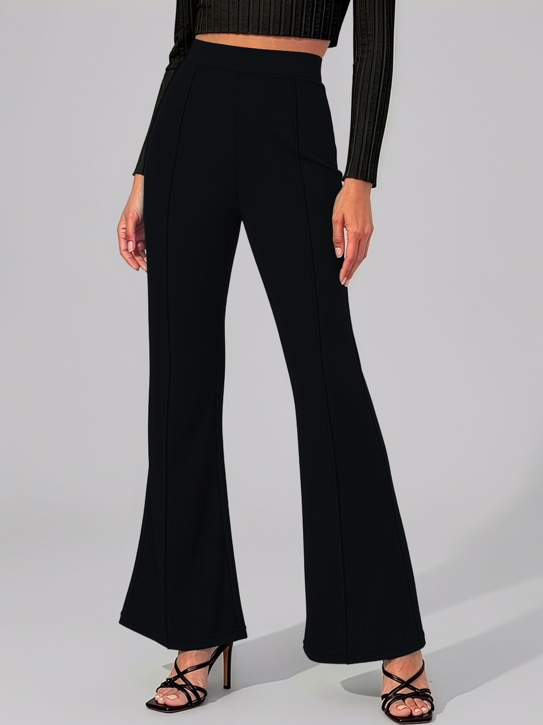 dream beauty fashion Women Regular Fit Black Polyester Trousers-picture-26