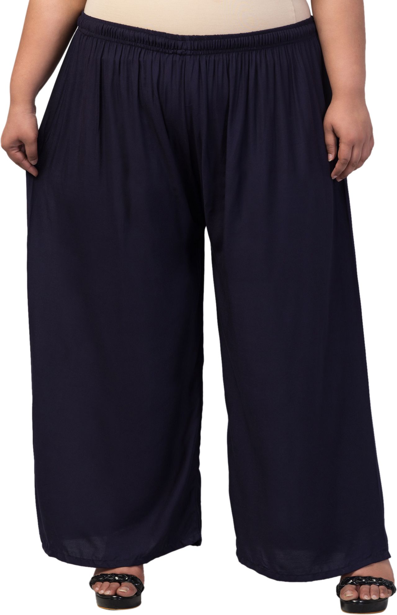 vizcon hub Women Flared Dark Blue Viscose Rayon Trousers-picture-36