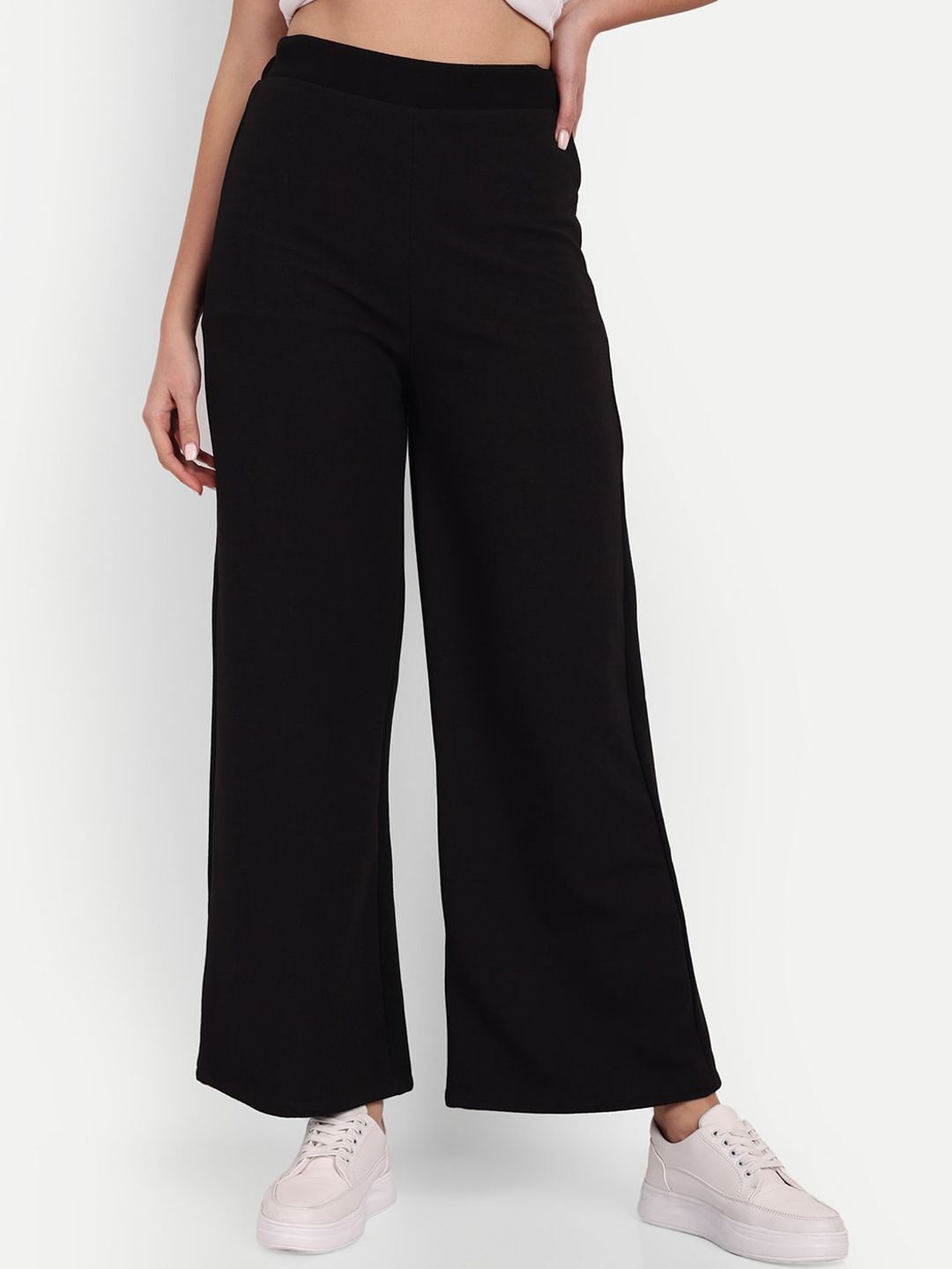 broadstar Women Loose Fit Black Lycra Blend Trousers-picture-22