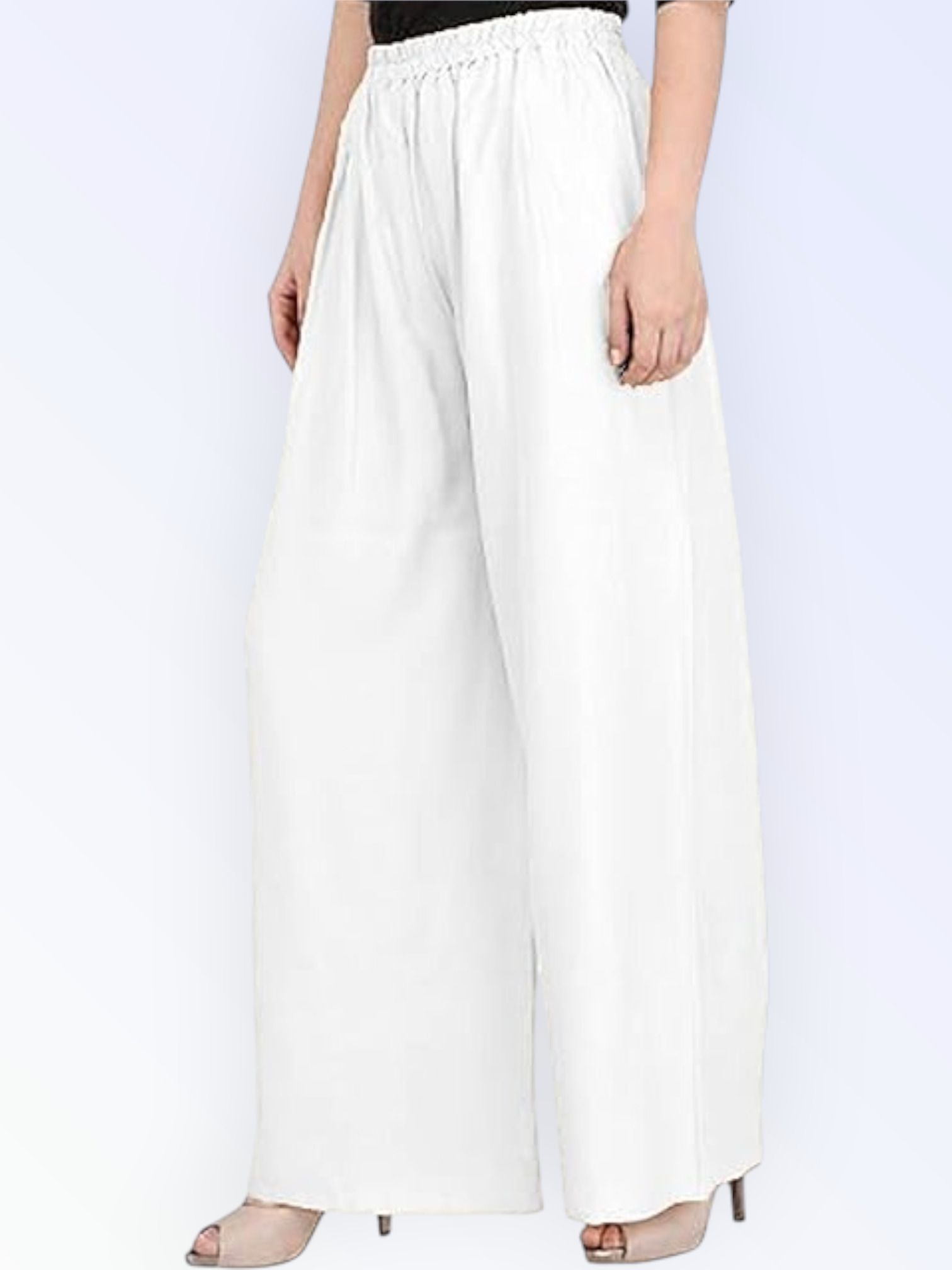 acd Women Comfort Fit White Viscose Rayon Trousers-picture-15