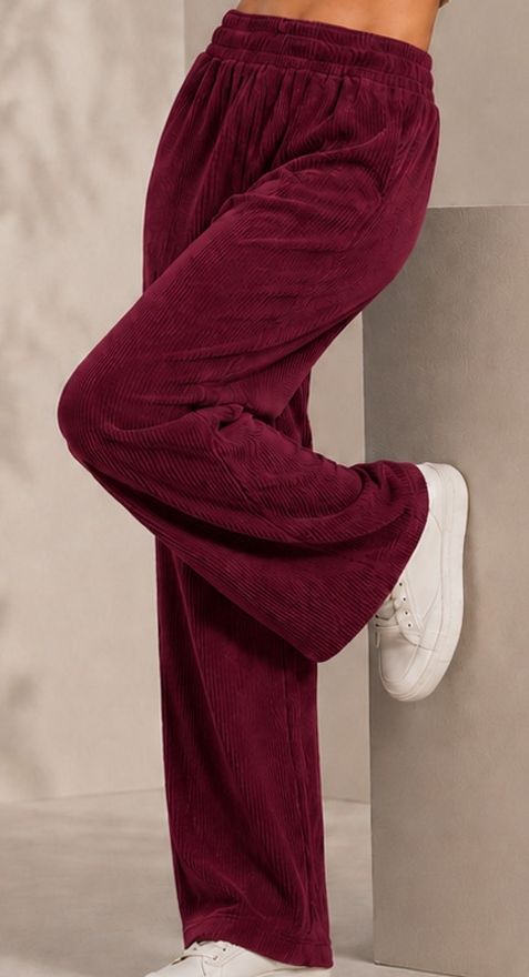 threadhub Women Regular Fit Maroon Lycra Blend Trousers-picture-26