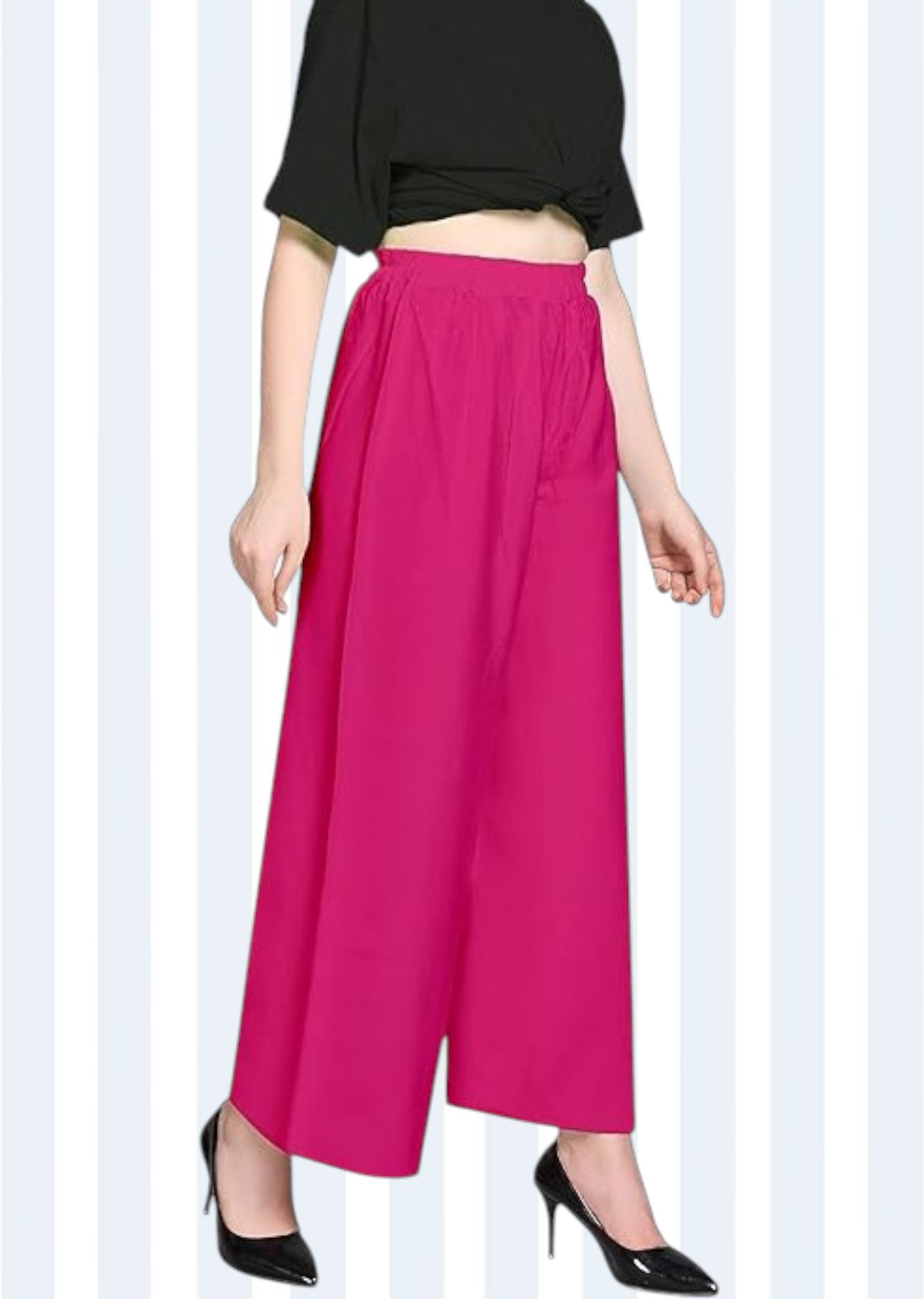 acd Women Comfort Fit Pink Viscose Rayon Trousers-picture-40