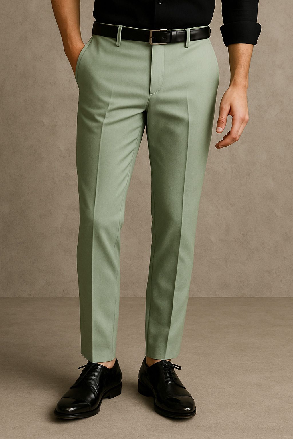 jaycap Men Slim Fit Light Green Cotton Blend Trousers-picture-28