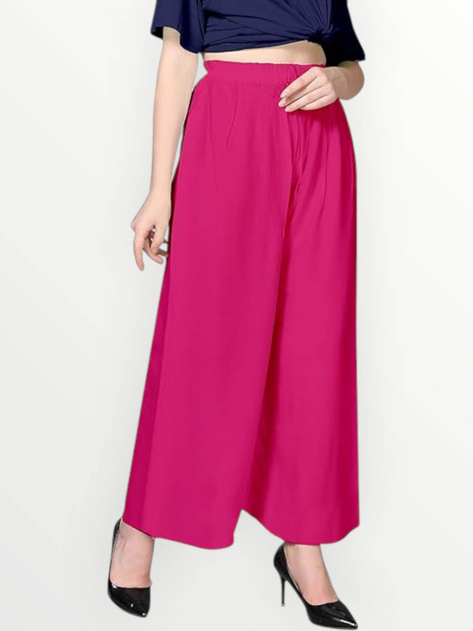 acd Women Comfort Fit Pink Viscose Rayon Trousers-picture-16