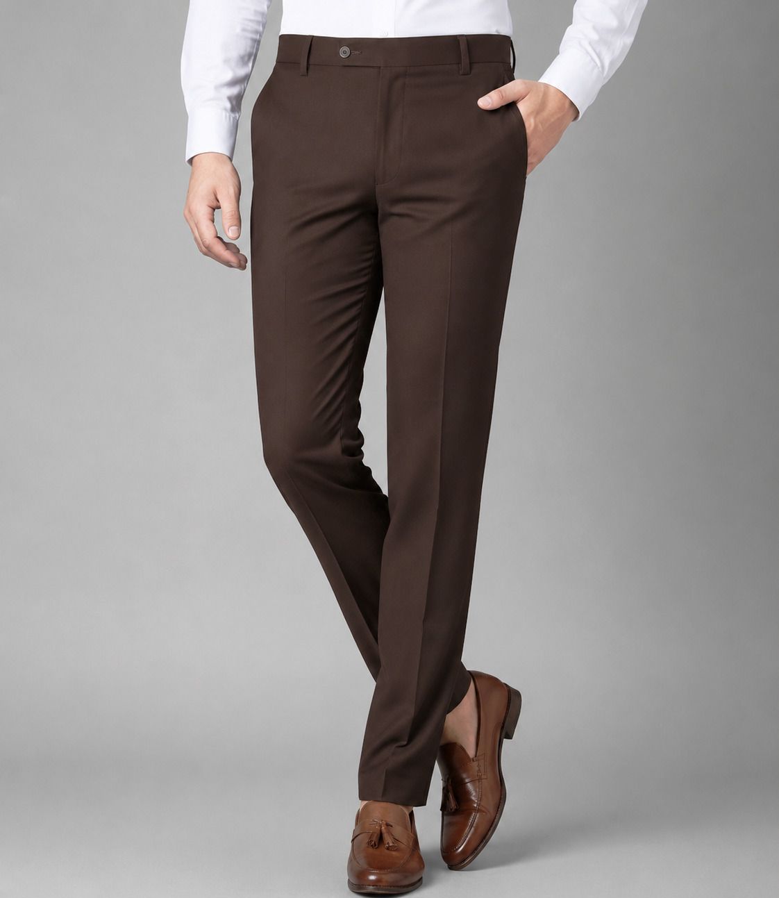 metronaut Regular Fit Men Brown Cotton Blend Trousers-picture-22