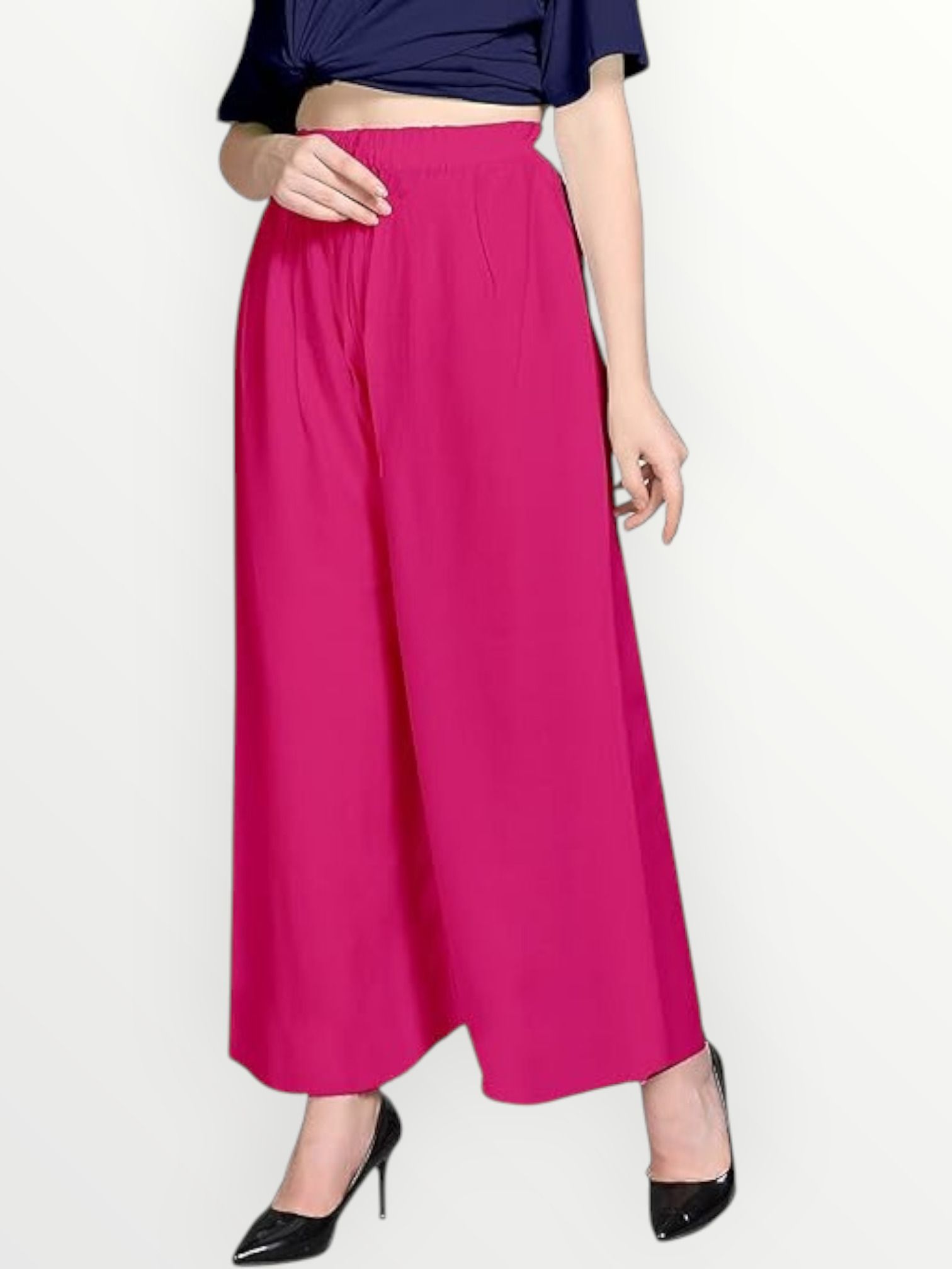 acd Women Comfort Fit Pink Viscose Rayon Trousers-picture-15